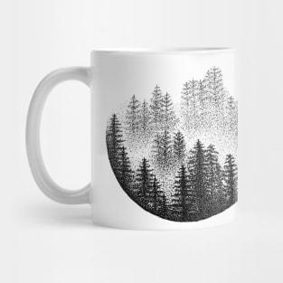 Circular Misty Pine Forest Mug